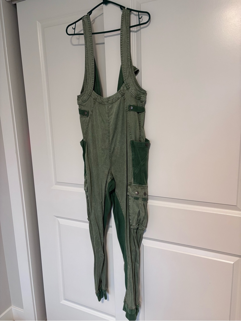 Free People Olive Green Utility Overalls